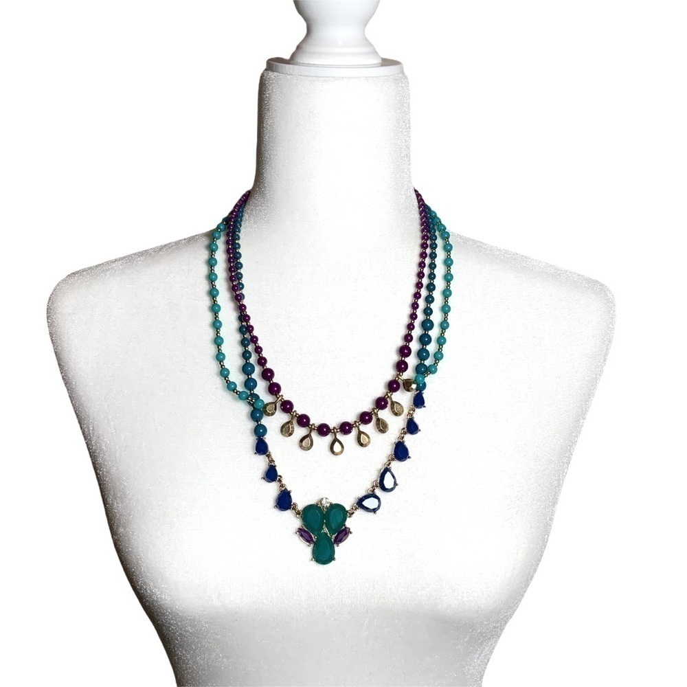 Boho Blue & Purple Necklace & Earring Bundle - Picture 2 of 15